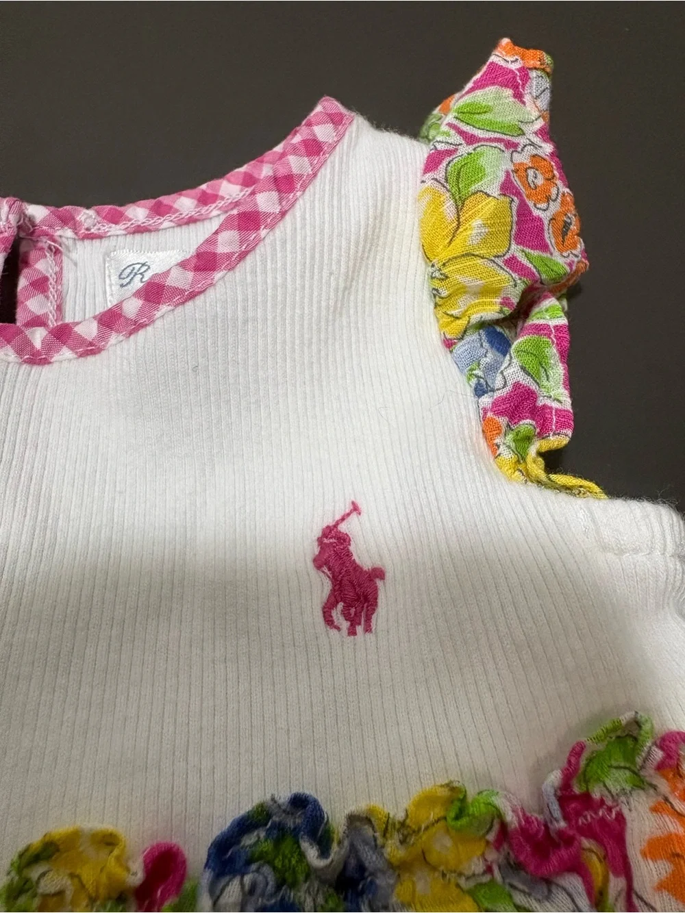 RALPH LAUREN Baby Girl Floral Gingham Dress